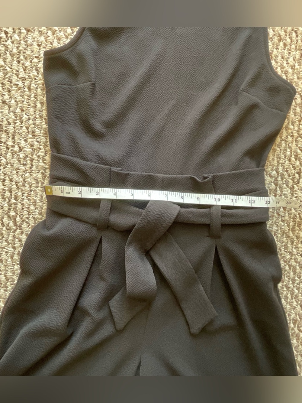 MACY’S Bar III® Black Sleeveless Belted Jumpsuit with Pockets Size Petite Small - Picture 5 of 12